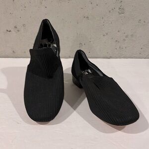 Deltan Black Knit Almond Toe Slip On Loafers - Size 7
